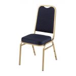 Bolero Square Back Banquet Chairs Blue & Gold (4 pack)