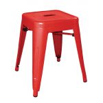 Bolero Bistro Steel?Low Stool Red (Pack Of 4)