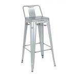 Bolero Bistro Galvanised Steel High Stool with Backrest (4 pack)