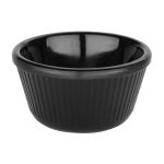Olympia Kristallon Melamine Fluted Ramekins Black 89mm (12 pack)