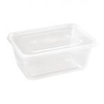 Fiesta Recyclable Plastic Microwavable Containers with Lid (Pack of 250)