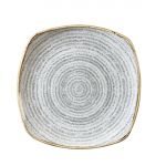 Churchill Studio Prints Homespun Stone Grey Square Plate 215mm (Pack of 12)