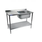 Vogue Stainless Steel Single Sink Left Hand Drainer