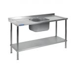 Vogue Stainless Steel Single Sink Two Drainers