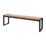 Bolero Acacia Wood and Steel Industrial Benches 1600mm (Pack of 2)