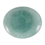 Churchill Studio Prints Raku Oval Coupe Plates Jade Green 317mm (Pack of 12)