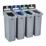 Rubbermaid Slim Jim Four Stream Recycling Station 4x 87Ltr