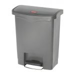 Rubbermaid Slim Jim Front Step-On Pedal Bin Grey 30Ltr