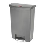 Rubbermaid Slim Jim Front Step-On Pedal Bin Grey 90Ltr