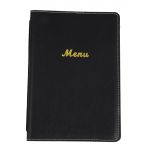 Olympia Faux Leather Menu Cover Black