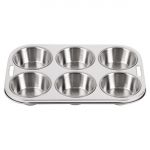 Vogue Stainless Steel Deep Muffin Tray 6 Cup