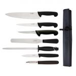 Hygiplas 7-Piece Knife Starter Set with 26.5cm Chef Knife & Roll Bag