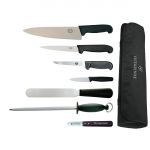 Victorinox 21.5cm Chef Knife with Hygiplas & Vogue 7-Piece Knife Set