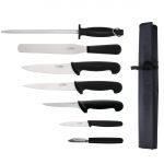 Hygiplas 7 Piece Starter Knife Set With 20cm Chef Knife and Roll Bag