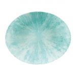 Churchill Stone Oval Coupe Plates Aquamarine 317 x 255mm (12 Pack)
