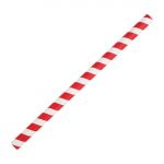 Fiesta Compostable Paper Smoothie Straws Red Stripes (250 Pack)