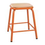Bolero Cantina Low Stools with Wooden Seat Pad Orange (4 pack)