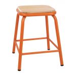 Bolero Cantina Low Stools with Wooden Seat Pad Orange (Pack of 4)