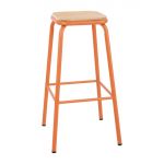 Bolero Cantina High Stools with Wooden Seat Pad Orange (4 pack)