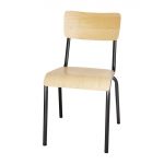Bolero Cantina Side Chairs with Wooden Seat & Backrest Metallic Grey (4 Pack)