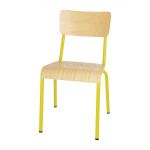 Bolero Cantina Side Chairs with Wooden Seat & Backrest Yellow (4 Pack)