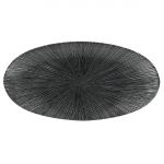 Churchill Studio Prints Agano Oval Chefs Plates Black 347 x 173mm (Pack of 6)