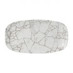 Churchill Studio Prints Kintsugi Agate Grey Chefs Oblong Plates 352 x 187mm (6 Pack)