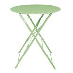 Bolero Round Pavement Style Steel Folding Table Light Green 595mm