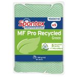 Spontex MF Pro Recycled Microfibre Cloth Green (5 pack)