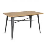 Bolero Complete Outdoor Aluminium Table Light Wood Effect Finish 1200x760mm