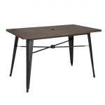Bolero Complete Outdoor Aluminium Table Dark Wood Effect 1200x760mm