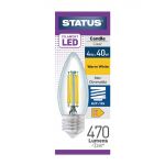 Status Filament LED Candle ES Warm White Light Bulb 4/40w