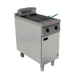 Falcon 400 Series Twin Pan Twin Basket Electric Fryer with Filtration & Fryer Angel