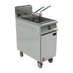 Falcon Dominator Plus Twin Basket Gas Fryer & Fryer Angel on Castors