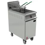 Falcon Dominator Plus Twin Basket Gas Fryer with Filtration & Fryer Angel in Castors