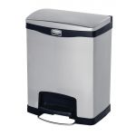 Rubbermaid Slim Jim Front Step-On Pedal Bin Stainless Steel 30Ltr