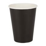 Fiesta Recyclable Coffee Cups Single Wall Black 340ml / 12oz (50 Pack)