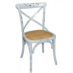 Bolero Blue Bentwood Chairs with Metal Cross Backrest (2 Pack)
