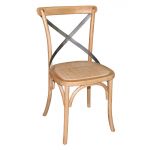 Bolero Natural Bentwood Chairs with Metal Cross Backrest (2 pack)