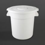 Vogue Polypropylene Round Container Bin White 38Ltr