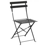 Bolero Black Pavement Style Steel Chairs (Pack of 2)