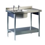 Lincat Stainless Steel Single Sink Unit with Right Hand Drainer 1000mm L881RH