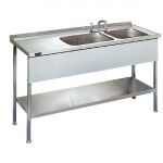 Lincat Stainless Steel Double Sink Unit with Left Hand Drainer 1500mm L884LH