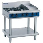 Blue Seal Evolution Cooktop 4 Open/1 Griddle Burner on Stand 900mm