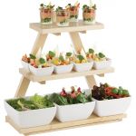 APS Triangle Wooden Buffet Stand Maple