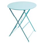 Bolero  Round Pavement Style Steel Table Seaside Blue 595mm