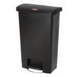 Rubbermaid Slim Jim Front Step-On Pedal Bin Black 50Ltr