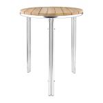 Bolero Round Ash and Aluminium Table 600mm