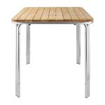 Bolero Square Ash and Aluminium Table 700mm