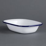 Olympia Enamel Pie Dishes Rectangular 180 x 135mm (6 Pack)